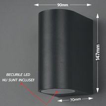 Aplica de exterior , 2x5W, Gu10 lumina calda, IP44