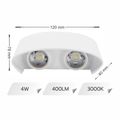 APLICA LED PERETE LUMARO 4W 400LM 3000K ALBA 3000K ALBA 120*78*40MM