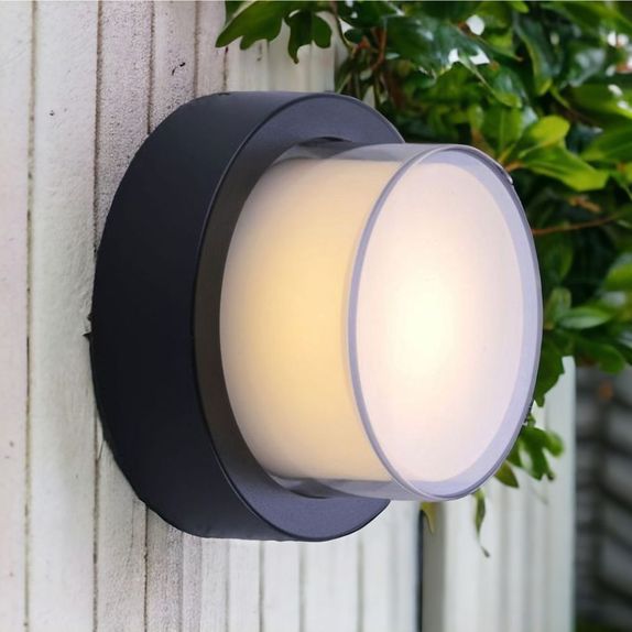 Aplica rotunda de exterior, Ø160mm, 12W=75W, 3000K, lumina calda, IP65