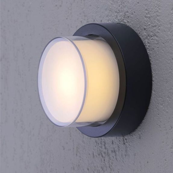 Aplica rotunda de exterior, Ø160mm, 12W=75W, 3000K, lumina calda, IP65
