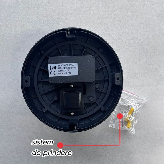 Aplica rotunda de exterior, Ø160mm, 12W=75W, 3000K, lumina calda, IP65