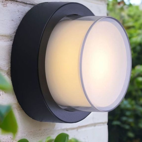Aplica rotunda de exterior, Ø160mm, 12W=75W, 3000K, lumina calda, IP65
