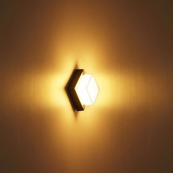Aplica patrata de exterior, 12W=75W, 3000K, lumina calda, IP65
