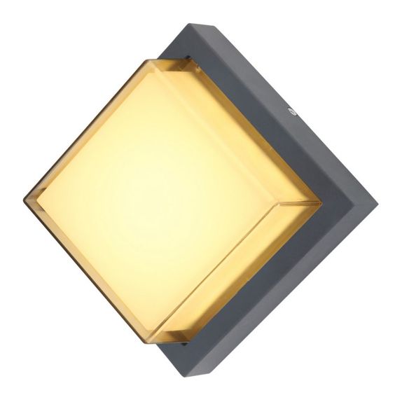 Aplica patrata de exterior, 12W=75W, 3000K, lumina calda, IP65