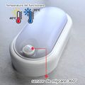 Aplica ovala de exterior cu senzor de miscare 360°, 8W=60W, 650Lm, IP65, lumina rece