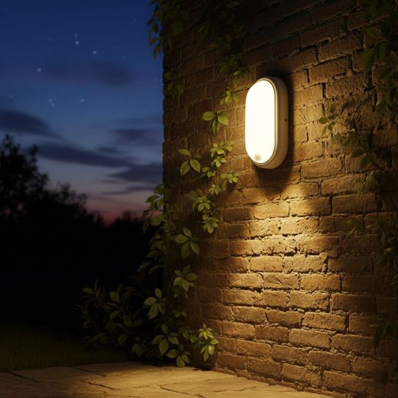 Aplica ovala de exterior cu senzor de miscare 360°, 8W=60W, 650Lm, IP65, lumina rece