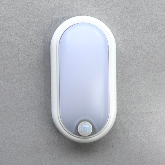 Aplica ovala de exterior cu senzor de miscare 360°, 8W=60W, 650Lm, IP65, lumina rece