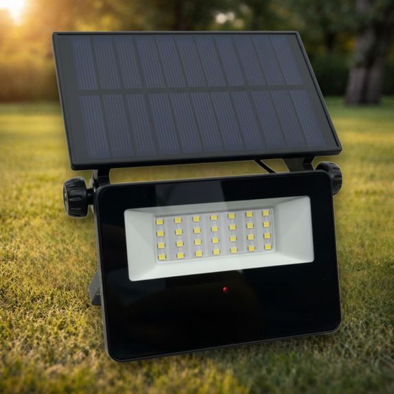 Proiector cu Panou Solar Polycristalin si Senzor Microunde 2000lm/6500k