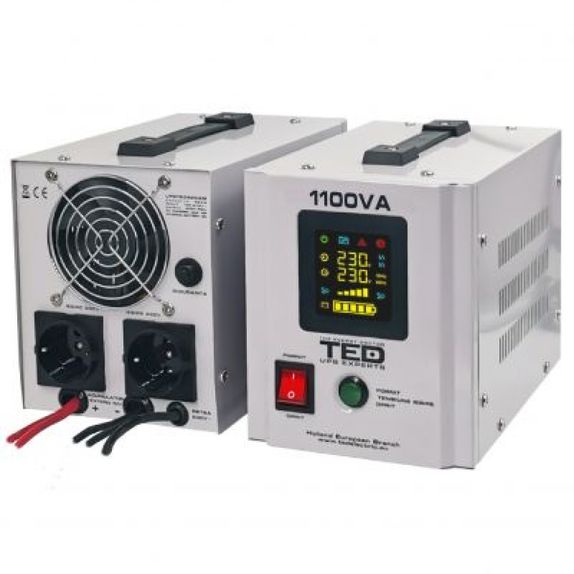 UPS pentru centrala 1100VA/700W RUNTIME EXTINS TED000323 cu Ecran LCD si Sinusoidala Pura - fara acumulatori