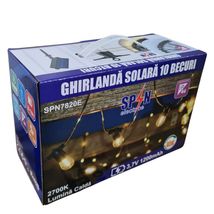 Ghirlanda 6.5m cu 10 becuri lumina calda si panou solar 5V 1.2W