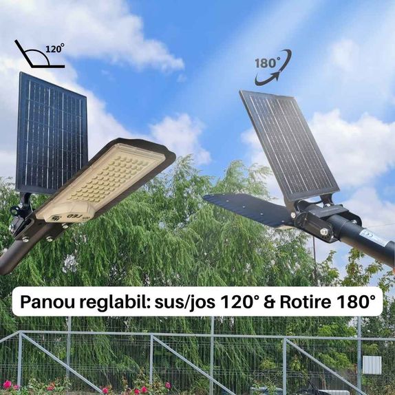 Lampa stradala solara , 100w , senzor crepuscular si proximitate