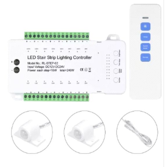 CONTROLER BANDA LED, 16 TREPTE Cu Telecomanda RF 12/24VDC