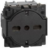 Priza schuko standard german 2P+N 10/16A 250V 2M Bticino Living NOW Negru 