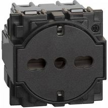 Priza schuko standard german 2P+N 10/16A 250V 2M Bticino Living NOW Negru 