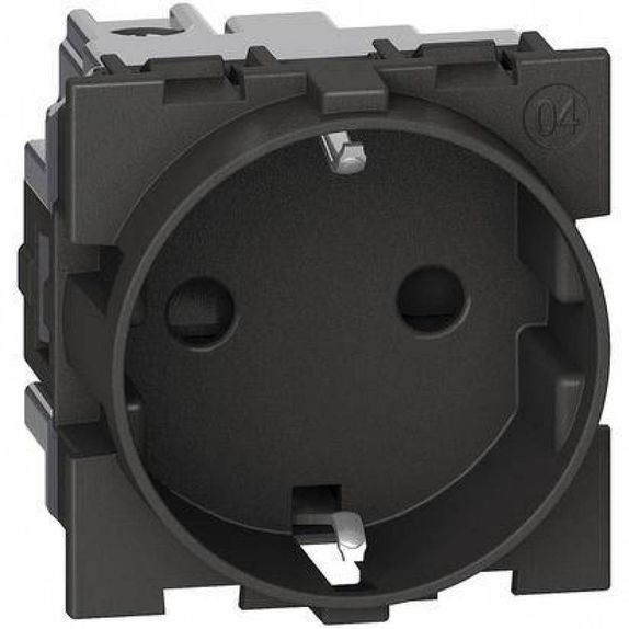 Priza schuko standard german 2P+N 16A 250V 2M Bticino Living NOW Negru