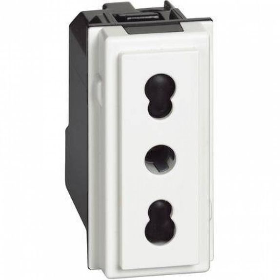 Priza Italia 10/16A 1 Modul Bticino Living NOW Alb