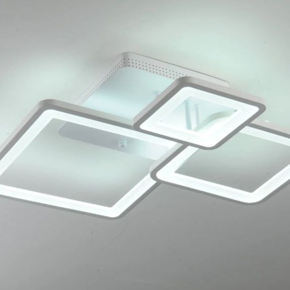 Lustra Led Patrate Cu Telecomanda 80W Cu 3 Brate 3 Culori+Ir 580 X 150Mm