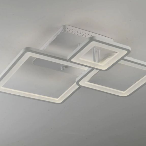 Lustra Led Patrate Cu Telecomanda 80W Cu 3 Brate 3 Culori+Ir 580 X 150Mm