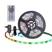 Kit BANDA LED 12V RGB 10W/M IP65 54LED/M 5050 CU TELECOMANDA+alimentator