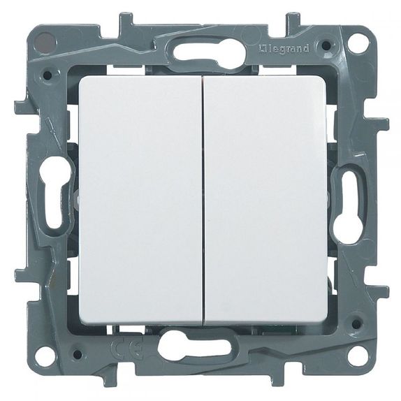 Intrerupator dublu 10A Legrand Niloe 664506 - 1 modul