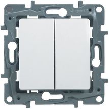 Intrerupator dublu cap scara, 10A Legrand Niloe 664502 - 1 modul