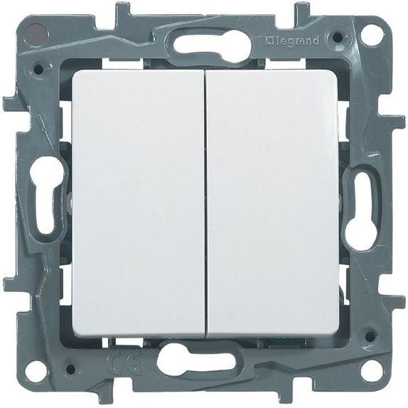 Intrerupator dublu cap scara, 10A Legrand Niloe 664502 - 1 modul