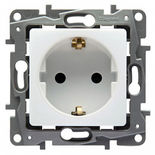 Priza Schuko simpla 2P+T, alb Legrand Niloe 664539