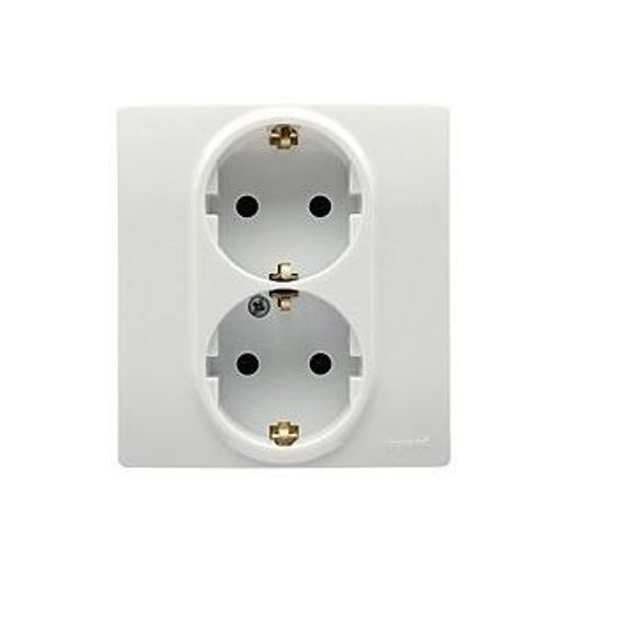 Priza Schuko dubla 2P+T, alb Legrand Niloe 664544