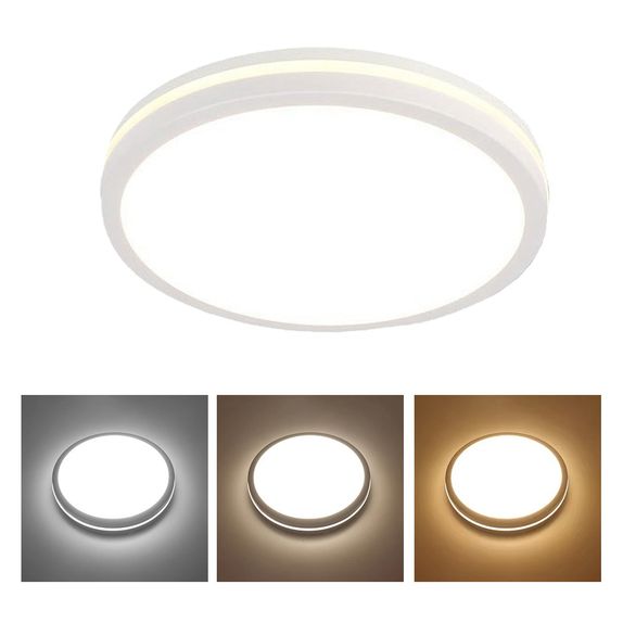 Plafoniera LED IP65 3CCT 3600lm, 300x55mm, Alba
