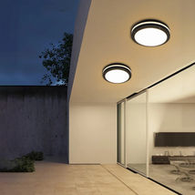  Plafoniera LED IP65 3CCT 3000lm, 300x55mm, IP65, Neagra
