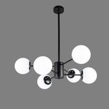 Lustra LED Living 6 Brate Negru – 6xE27 60W, Diametru 60cm