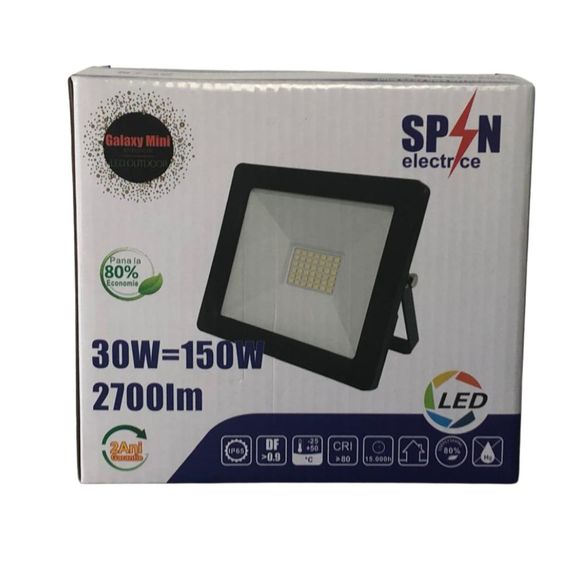 Proiector Led 30W=150W,SMD Galaxy, 6000K, lumina rece 148x120mm