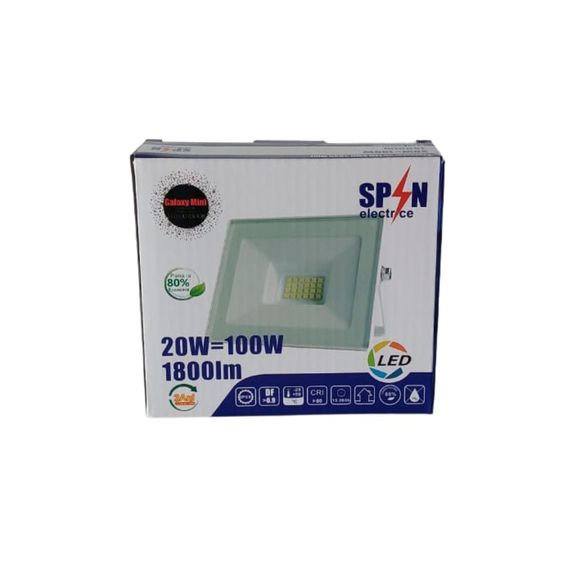 Proiector Led Alb, 20W=100W, 6400K, lumina rece Galaxy 118x90mm