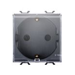 Priza shucko cu capac chorus negru 2m GW12242