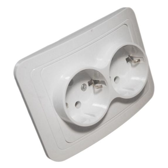 Priza dubla cu Contact de protectie - montaj incastrat