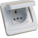 Priza simpla CP, cu capac, IP22 - montaj incastrat 