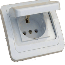 Priza simpla CP, cu capac, IP22 - montaj incastrat 