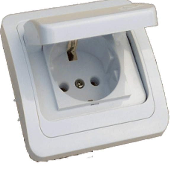Priza simpla CP, cu capac, IP22 - montaj incastrat 