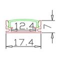 Profil banda LED usor convex, montaj aplicat, aluminiu, lungime 1 m