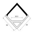 Profil banda LED, montaj aplicat pe colt, aluminiu, 1m