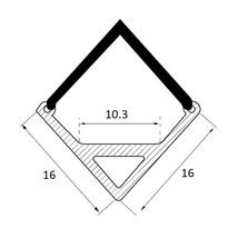 Profil banda LED, montaj aplicat pe colt, aluminiu, 1m
