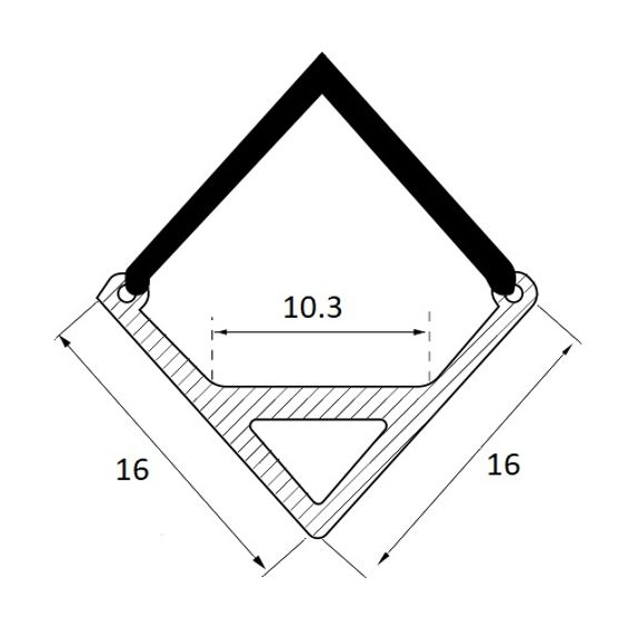 Profil banda LED, montaj aplicat pe colt, aluminiu, 1m