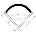 Profil banda LED, montaj pe colt, aluminiu, 1 m