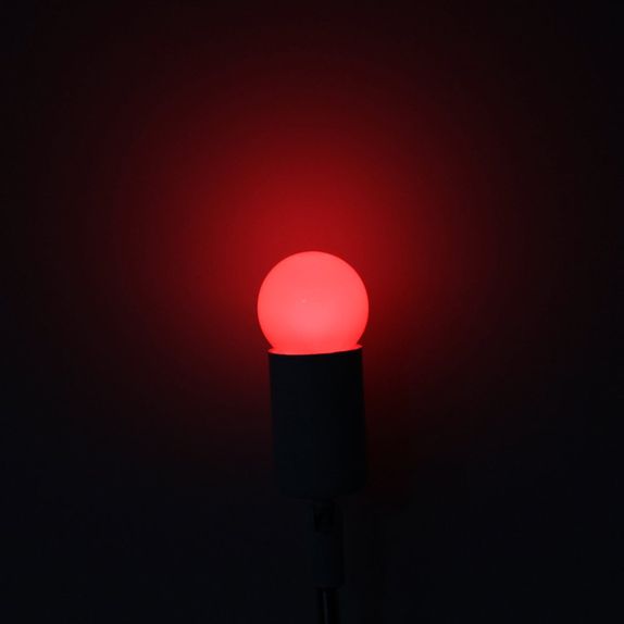 Bec LED 1W model glob G45 rosu