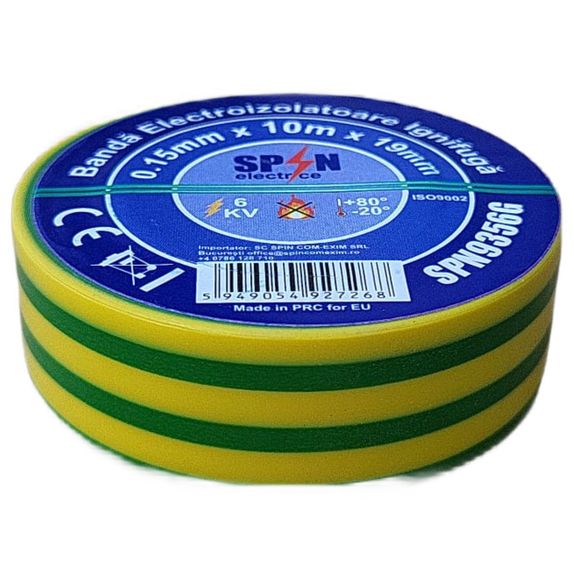 Banda Izolier Galben-Verde Ignifuga 19X0.15mm 10M