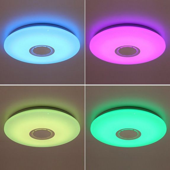 Plafoniera led smart cu muzica, Ø390, 24W, RGB+W