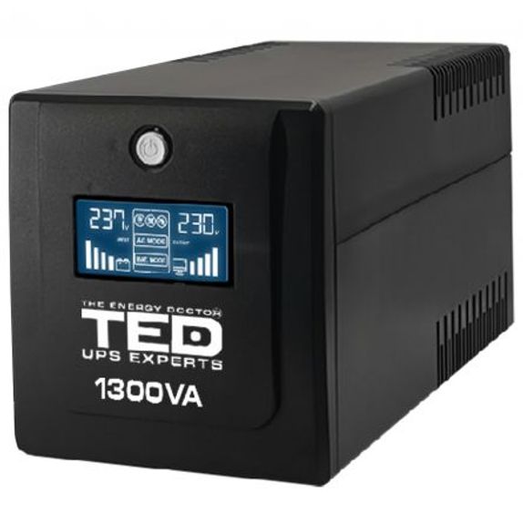 UPS 1300VA/750W LCD LINE INTERACTIVE CU STABILIZATOR 4 IESIRI SCHUKO