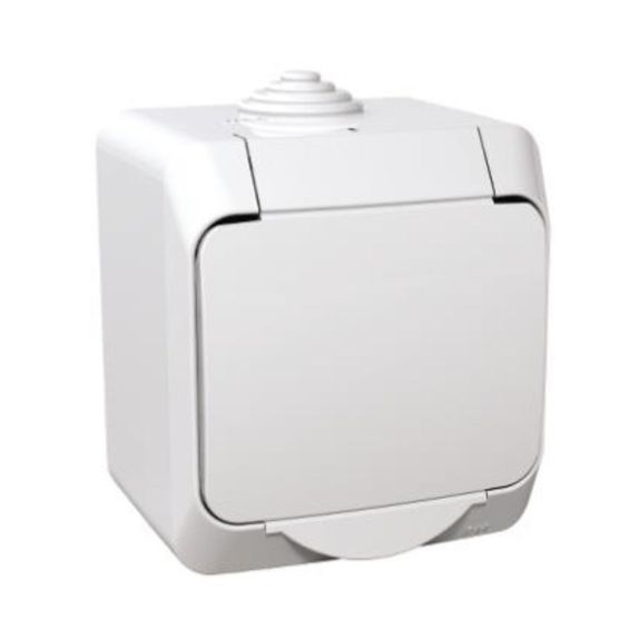 Priza simpla cu capac alb schneider cedar PT IP44
