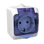 Priza simpla cu capac albastru schneider cedar PT IP44