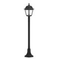 Stalp de gradina negru rotund,difuzor sticla, 800x89x110mm